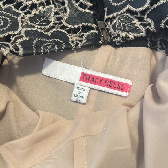 Elegant Tracy Reese Black Rose Embroidered Lace Floral Cocktail Dress Size 10 - Picture 9 of 9